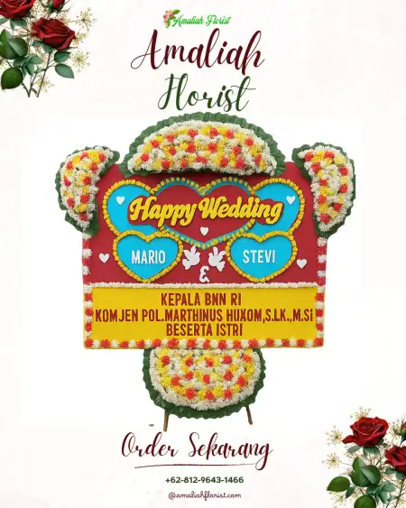 Papan Bunga Pernikahan Polosiri